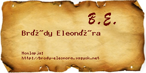 Bródy Eleonóra névjegykártya